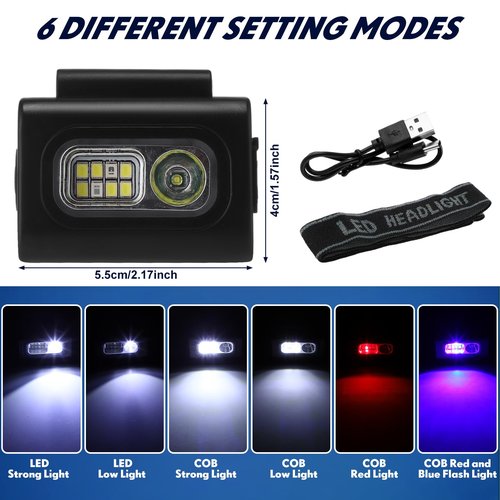 Tujoe 6 Pcs LED Running Lights for Runners Joggers Safety Jogging LED Light Clip Rechargeable Reflective Running Gear Magnetic USB Night Walking for Hiking Jogging Outdoor