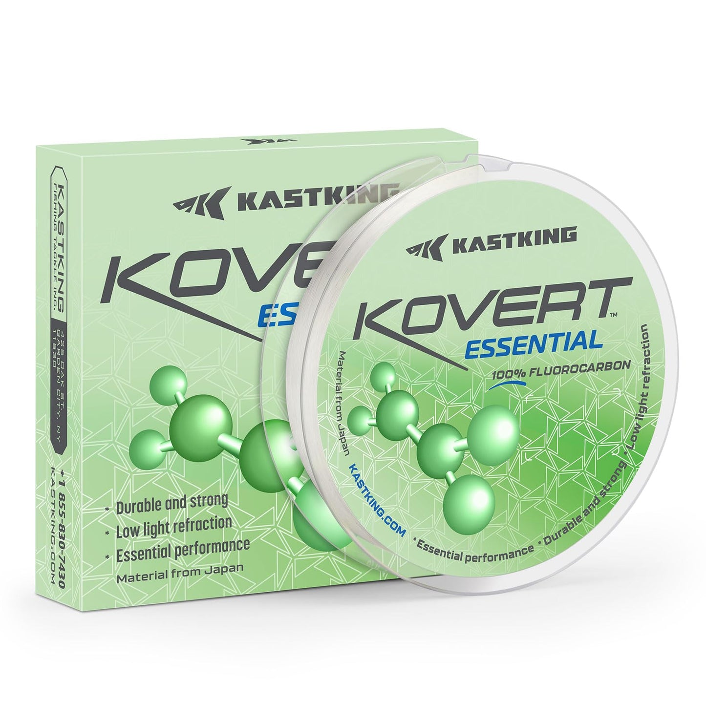 KastKing Kovert Essential 100% Fluorocarbon Fishing Line,50LB,50Yds
