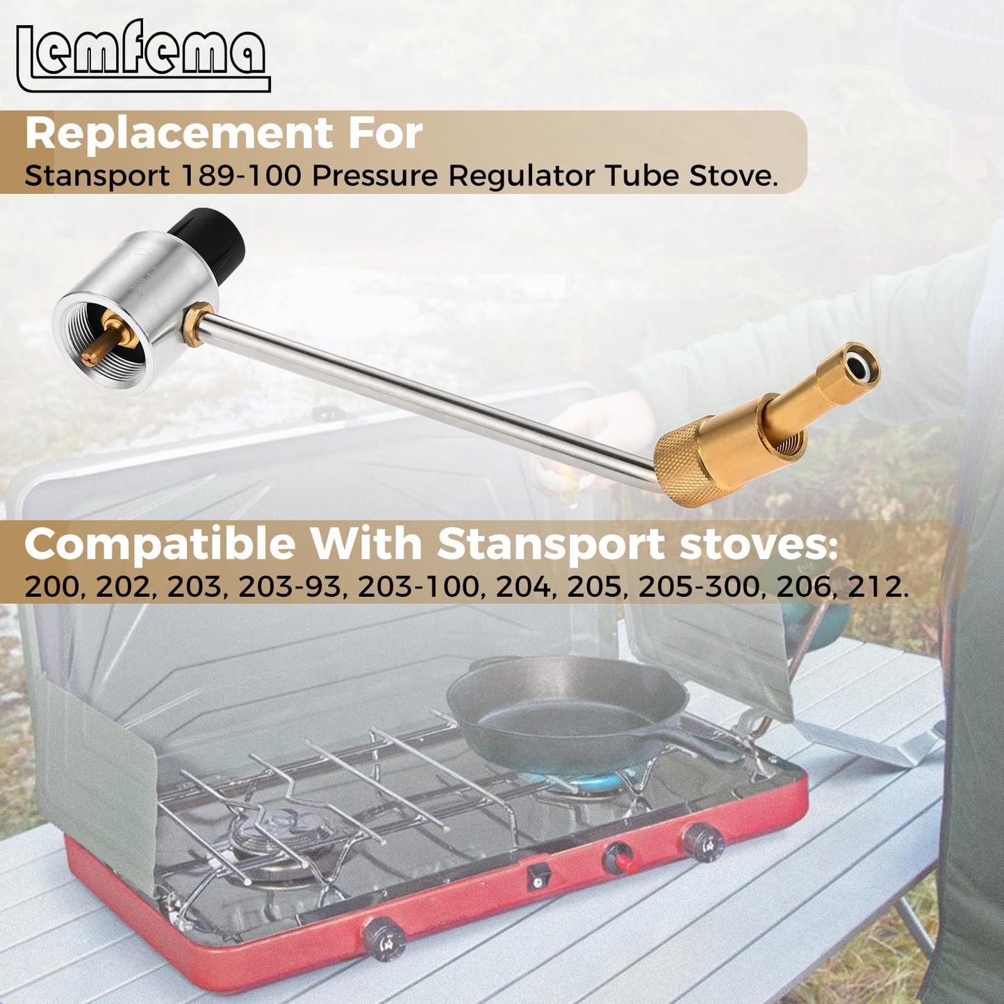 Lemfema 1LB Propane Gas Pressure Regulator - Stove Pressure Regulator Replacement for Stansport Camping Stove, Compatible with Camp Chef Everest Campstove 189-100