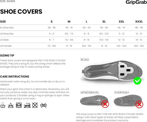 GripGrab RaceAqua Road Bike Waterproof Cycling Shoe Covers Rain Aero Overshoes Windproof Sleek Tight Fitting Gaiters