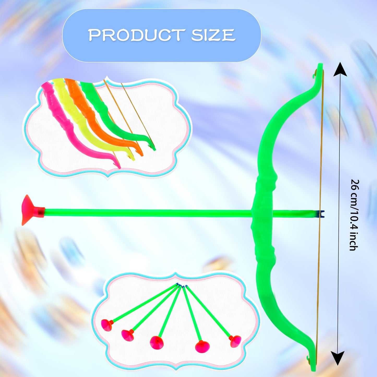 60 Pack Kids Bow and Arrow Sets Mini Bow and Toy Arrow Small Archery Bow Shooter for Kids Sports FunTarget Outdoor Game Sport Party Favors Gifts