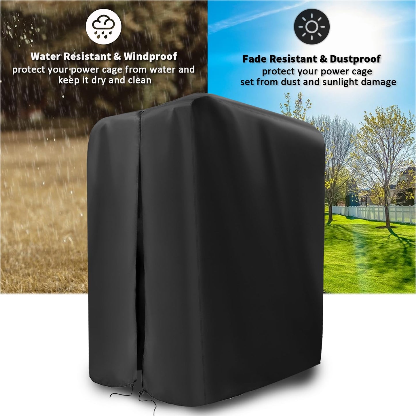 Guisong Gym Rack Cover with Waterproof Zipper, Protective Cover for Squat Rack and Weight Lifting Machine,Home Gym Workout Equipment Cover for Indoor or Outdoor-64"W x 68"D x 82.5"H