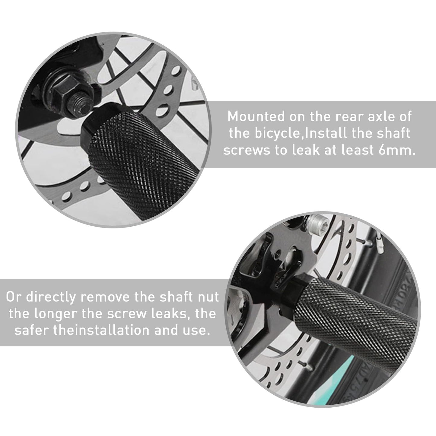 2pcs Bike Foot Pegs Aluminum Alloy Bicycle Pegs Mountain Bike Cycling Rear Stunt Pegs Fit 3/8 inch Axles (Black)