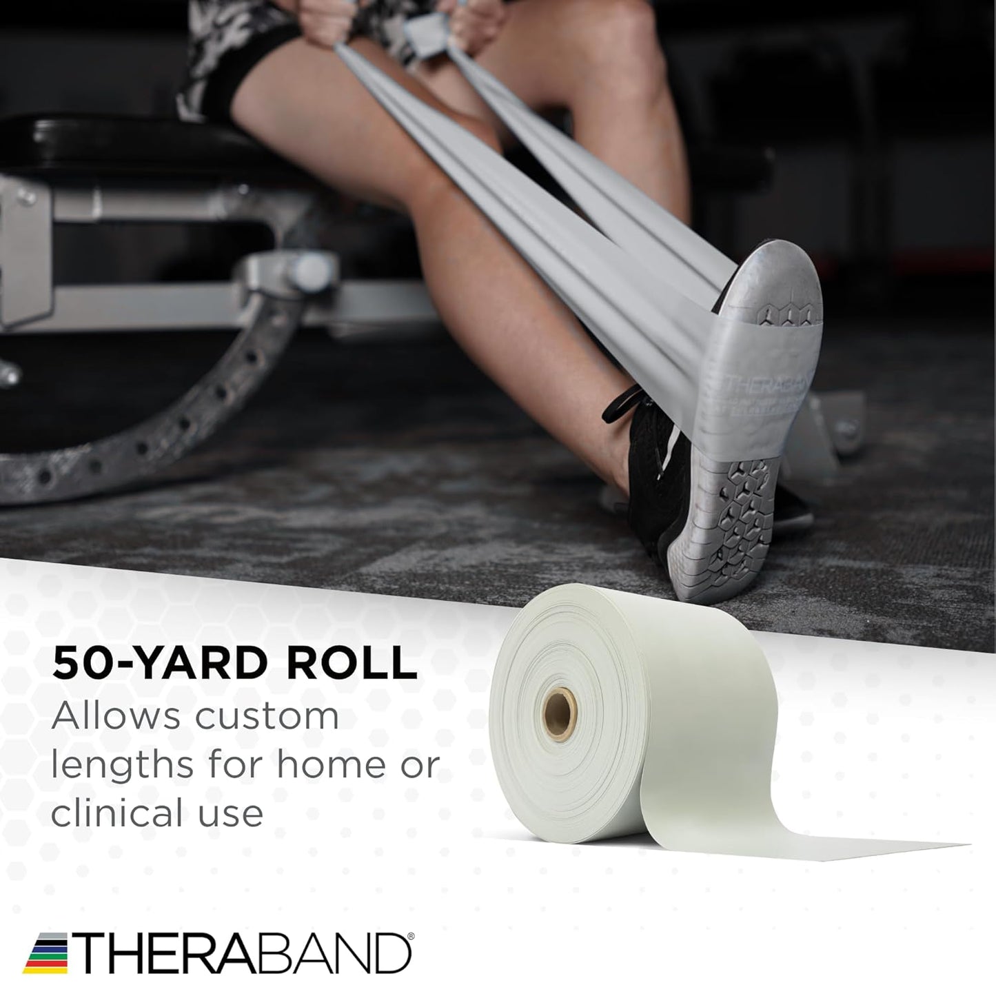 THERABAND Resistance Band, Green, Heavy, 50-Yard Roll, Latex Elastic Band for Exercise, Stretching, Physical Therapy, Yoga, Pilates, Home Workouts, Cut-to-Length, Color-Coded Levels