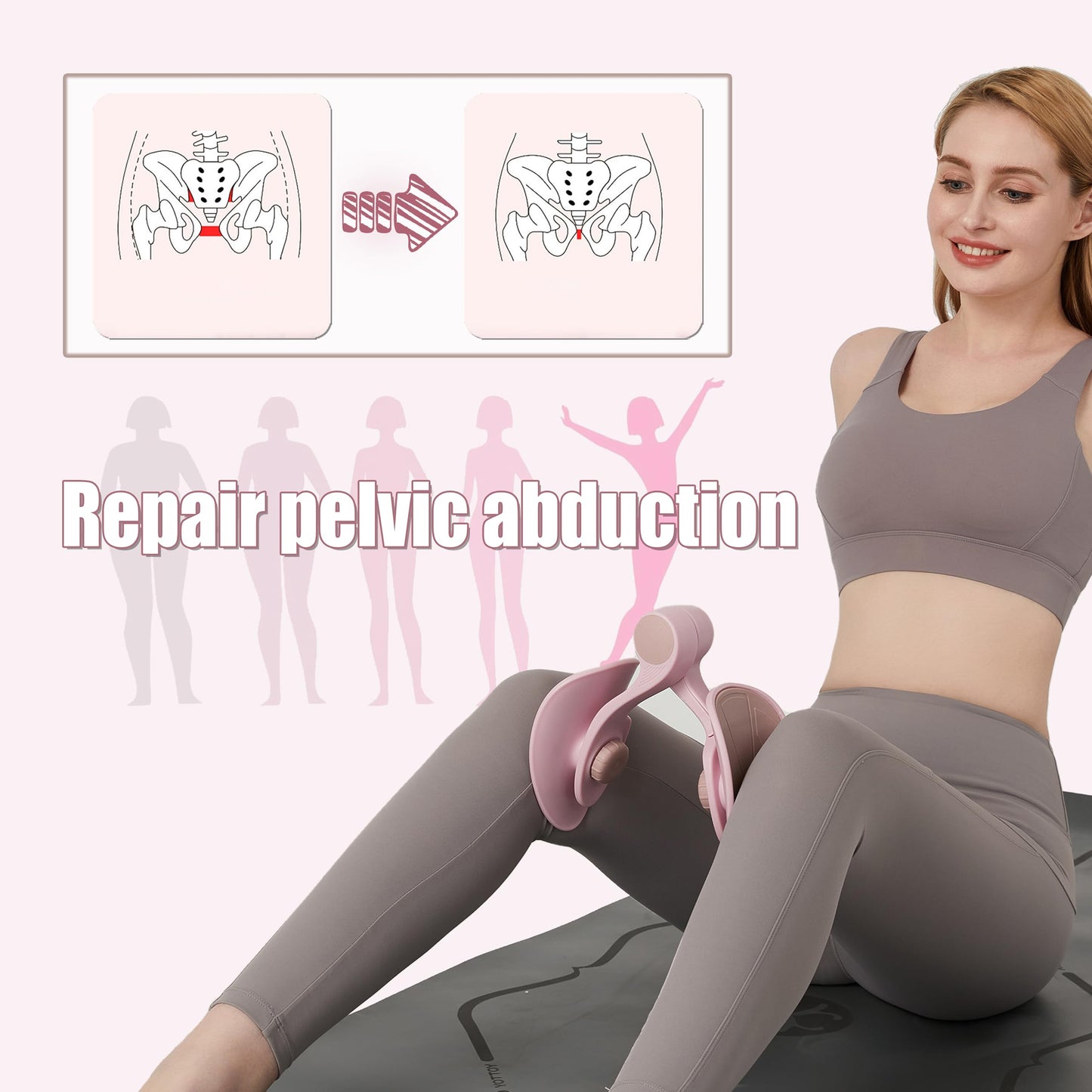 Kegel Sports Products/Thin Leg Artifact/Thigh Trainer/Pelvic Floor Muscle Trainer/Inner Thigh Toner/Postpartum Rehabilitation Pelvic Floor/Family Fitness Sports Equipment (Blue)