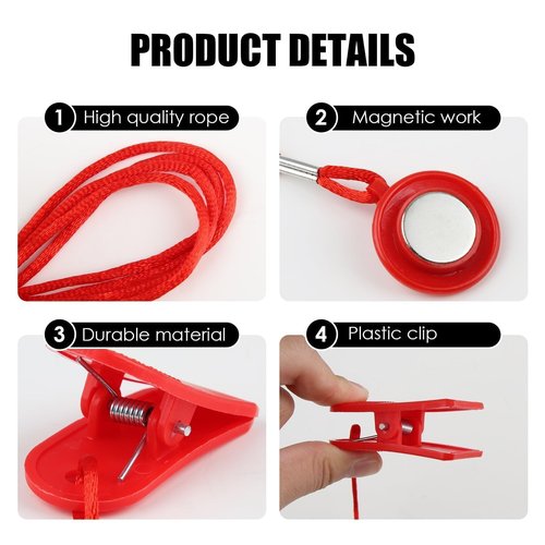 hoeslaw Treadmill Magnet Safety Key, 16mm Magnetic Lock Emergency Stop Replacement Key, Durable Sturdy Treadmill Universal Accessories Compatible with Most Brands, Easy Carry No Damage to Clothing