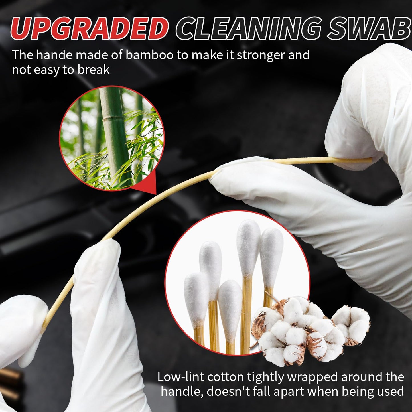 Gun Cleaning Kit in Big Box, 4-in-1 Cleaning Supplies Includes Brushes, Patches, Swabs, Cloth - Lint Free, Highly Absorbent Supplies for All Guns Maintaining, Fit Most Caliber
