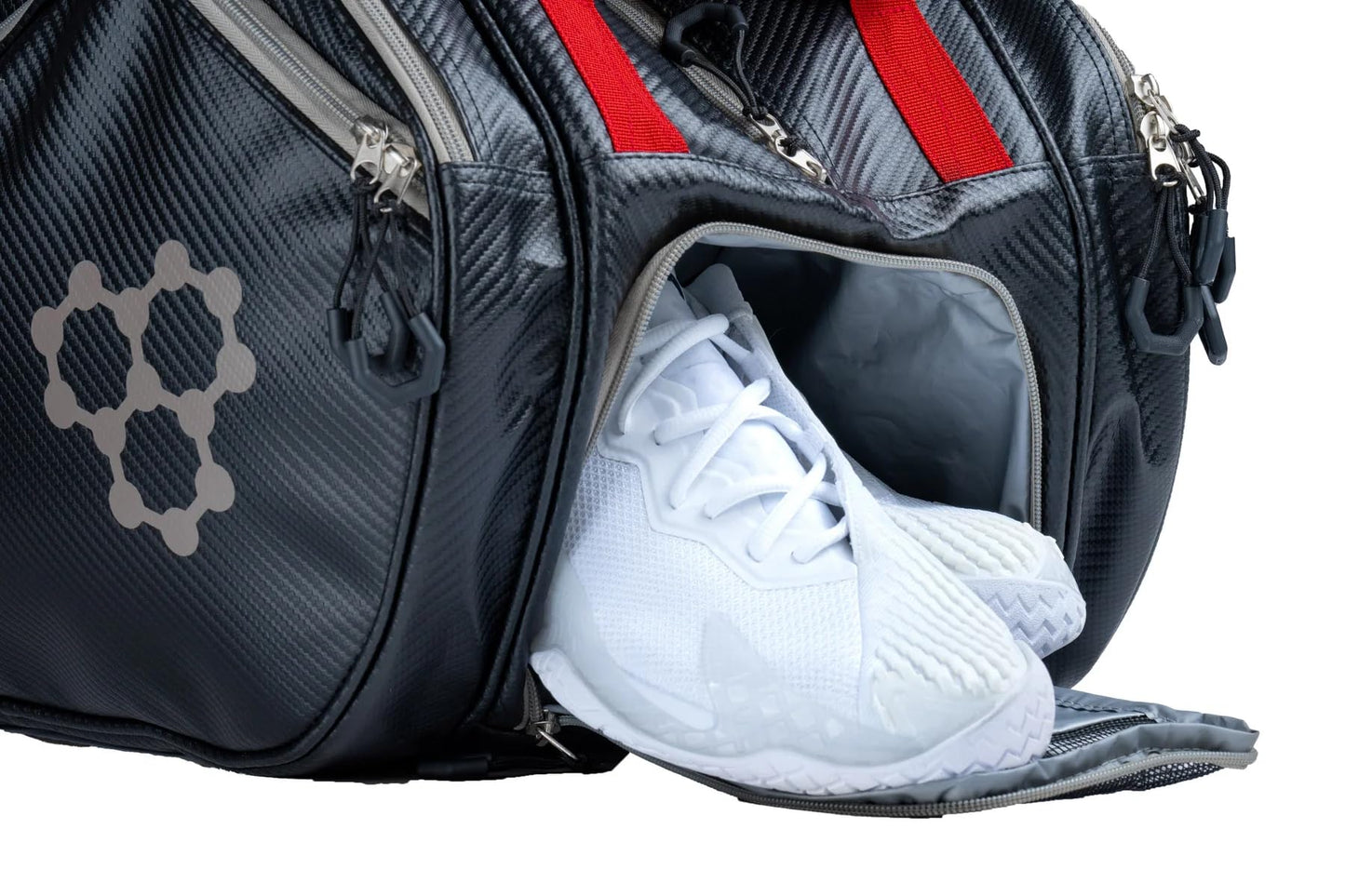 CRBN Pickleball Pro Team Tour Paddle Bag With Built-In Zip-Off Sling - Padded Side Pockets for 6 Paddles, Shoes & More