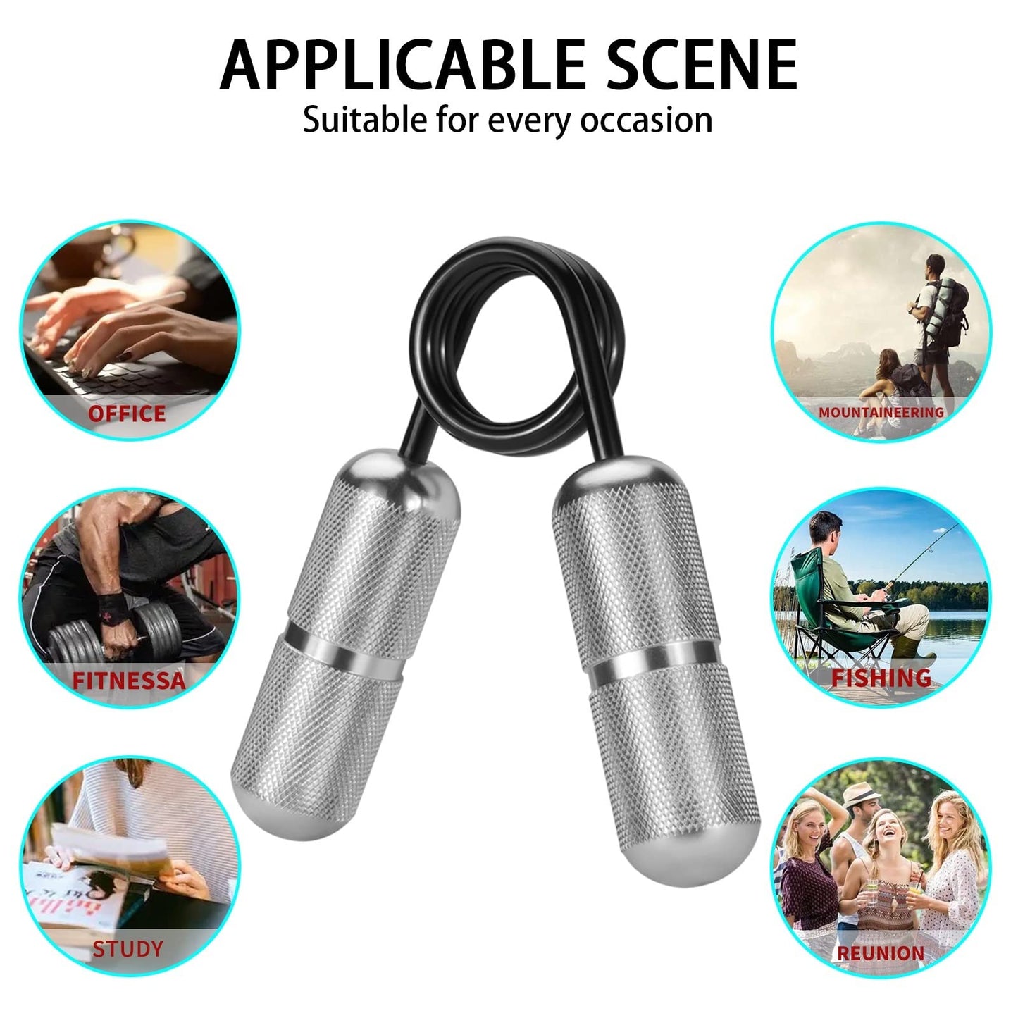 LOQATIDIS Mini Grip Strength Trainer, Metal fingers thumb Hand Grip Strengthener, Hand Rehabilitation Finger Strength Training Muscle Building, Suitable for Teenagers Adult Kids (Silver)