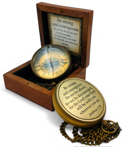 KHUMYAYAD - Antique Brass Compass Navigation Tools, Baptism Gifts for Boys, Confirmation Gifts, First Holy Communion Gifts for Boys, First Reconciliation Gifts, Religious Gifts for Men