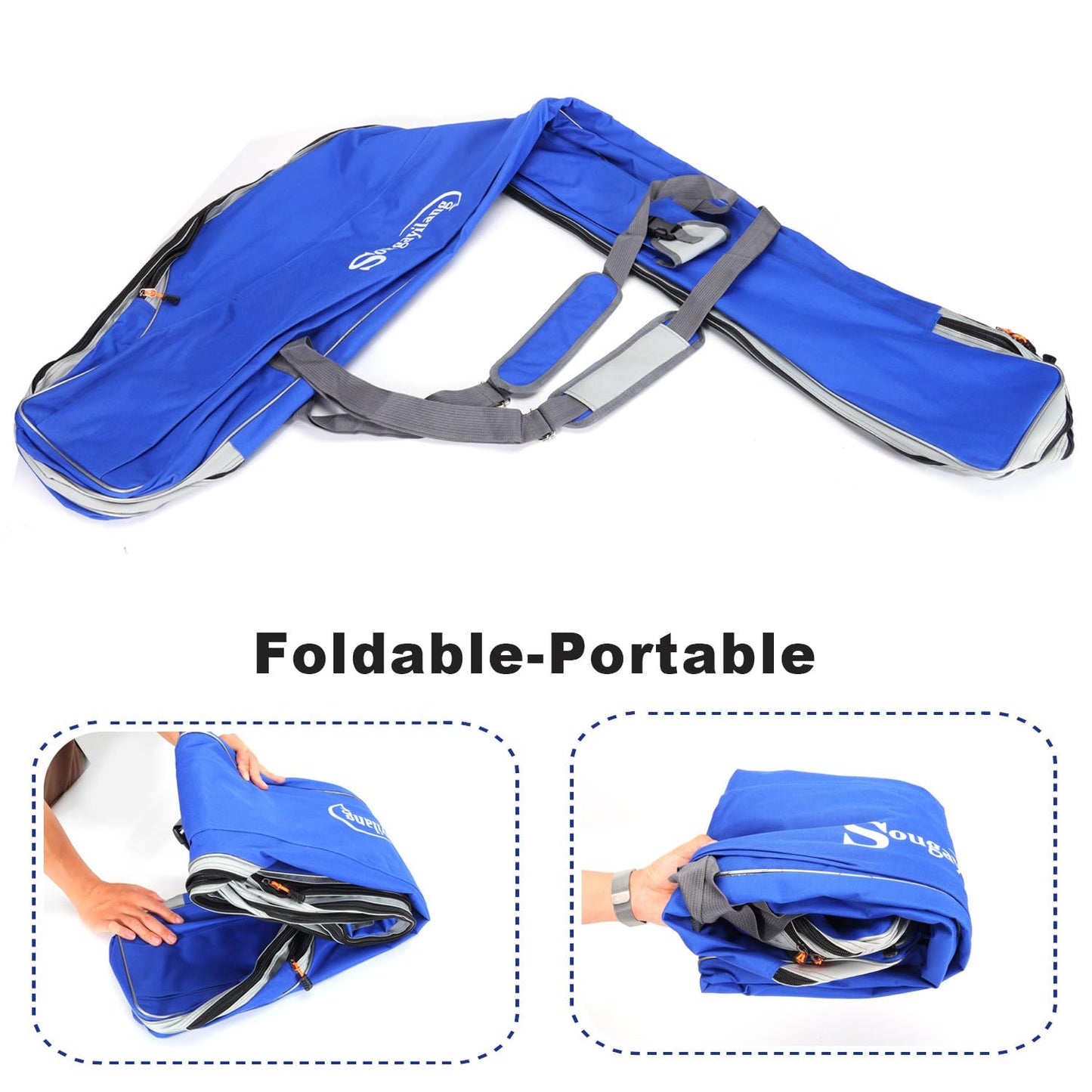 Sougayilang Fishing Rod Bag - 3 Layer Organizer Case for Travel - 170cm/69in