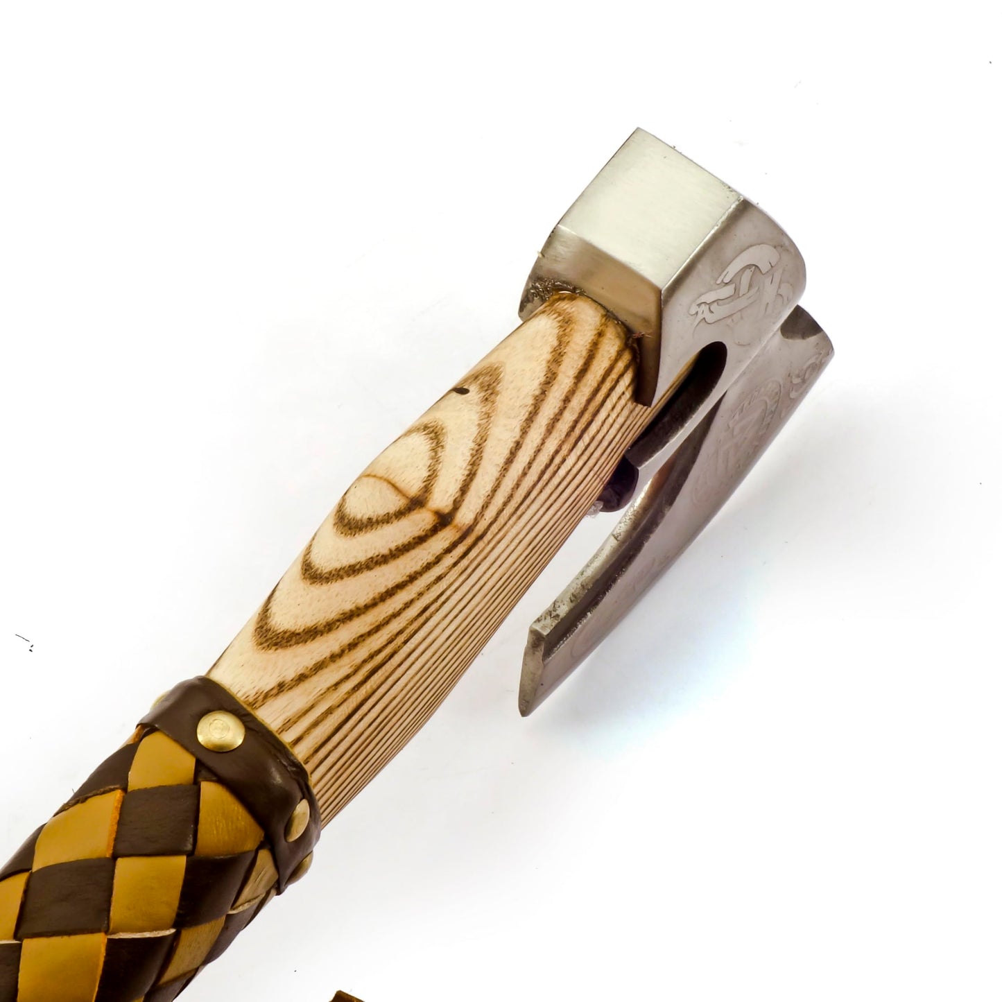 SIZZCO Custom Forged Carbon Steel Viking Style Bearded Axe - Real Hatchet, Throwing & Camping Axe with Leather Wrap Best Gift for Anniversary, Valentine's Day, Birthday with Premium Leather Sheath