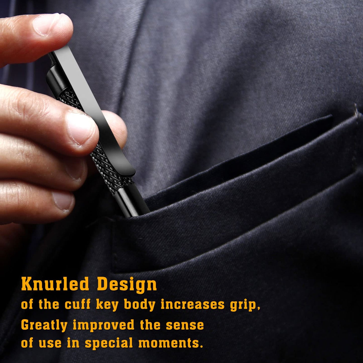 JOTOVO Pocket Handcuff Key 5" Extra Long Cuff Key Strong Polymer Finish, Police Cuff Key with Clip Compatible with Most Hand Cuffs- 4 Pack