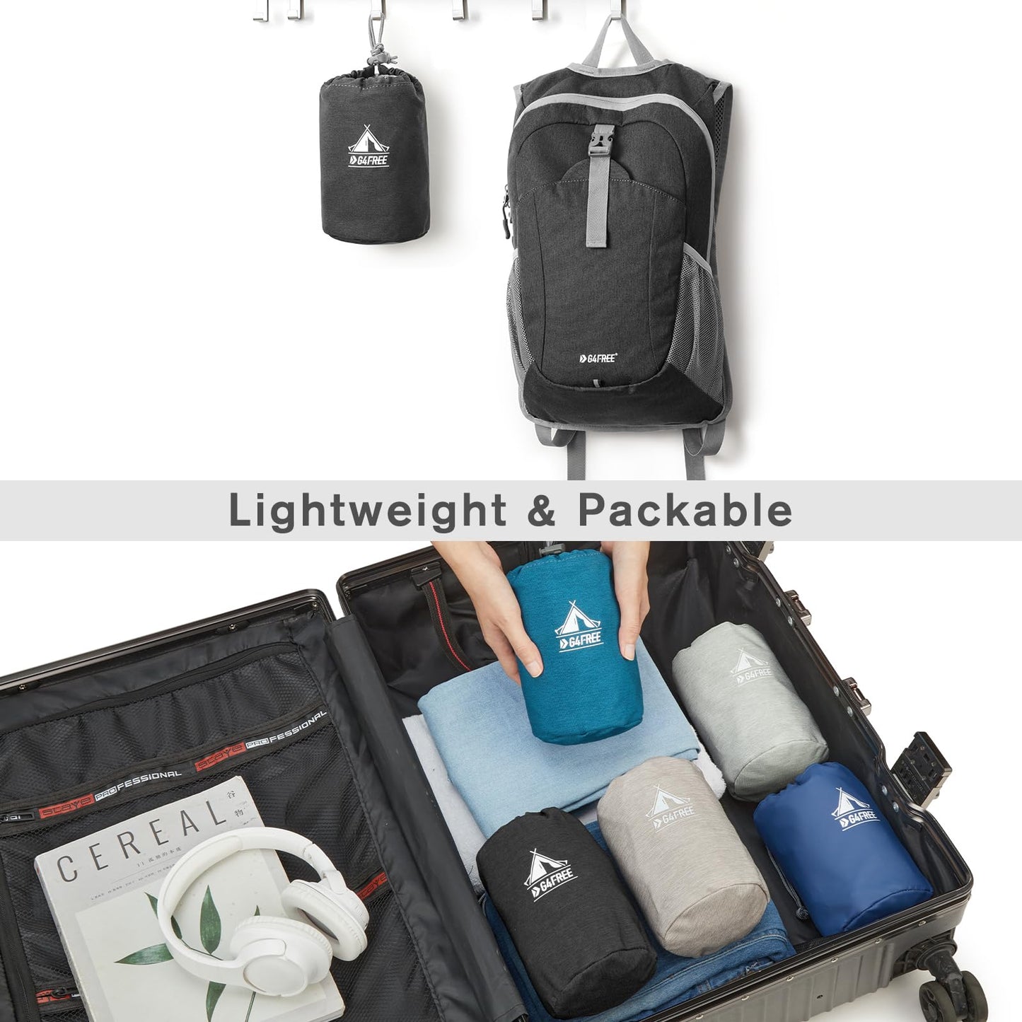 G4Free 10L/15L Lightweight Hiking Backpack+12L Lightweight Small Hiking Backpack