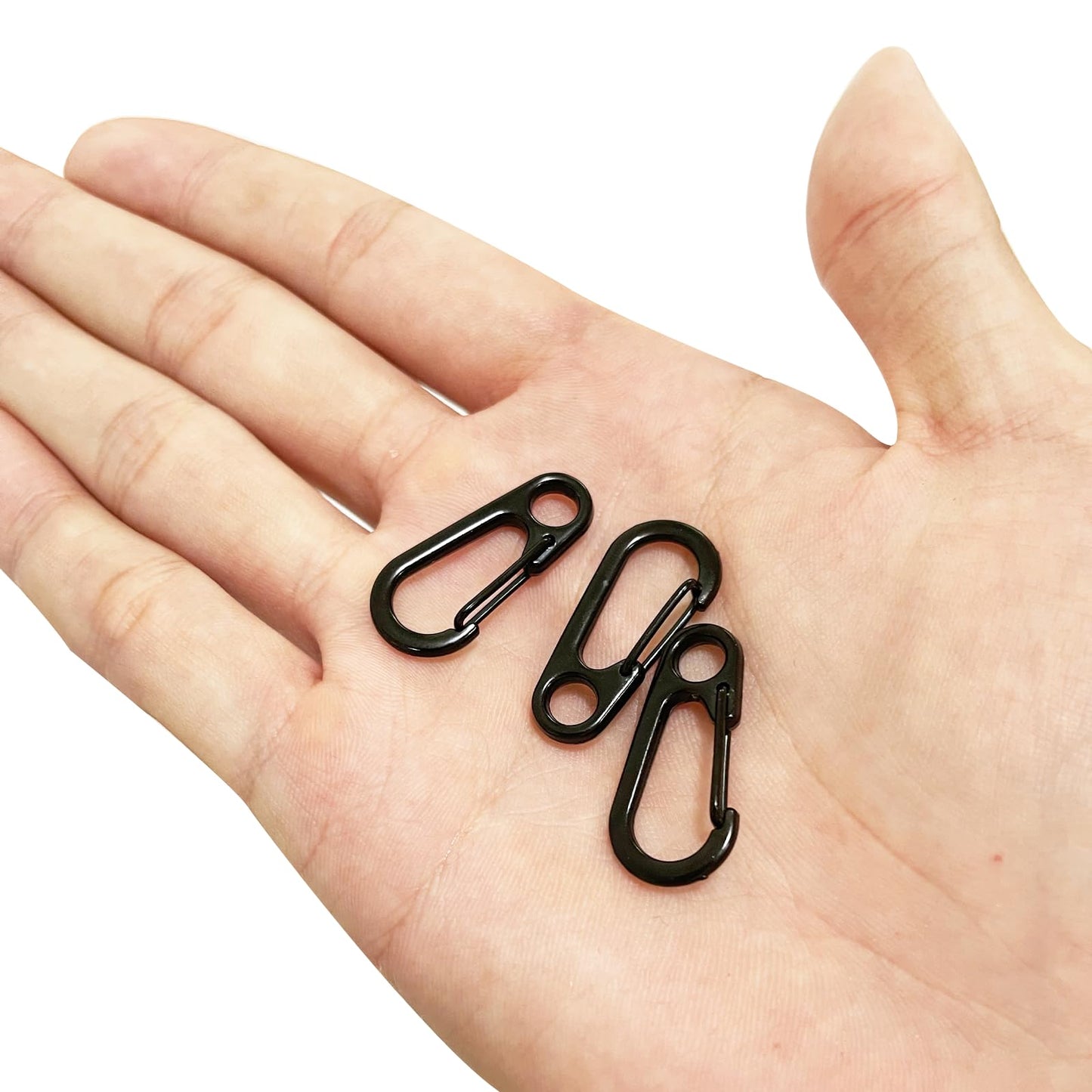 18PCS Mini Carabiner Clips Tiny Spring Snap Hook Keychains, Multi-Purpose Alloy Carabiner Keychain Clip, Small Carabiner Clip Mini Outdoor Hiking Fishing Camping Backpack Accessories(Black)