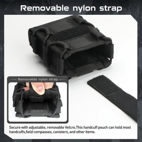 Molle Handcuff Pouch,Molle Handcuff Case for Duty Belt Vest,Adjustable Tightness to Fit Asp/Hinged/Chain/Folding Rigid Hand Cuff,Law Enforcement Accessories