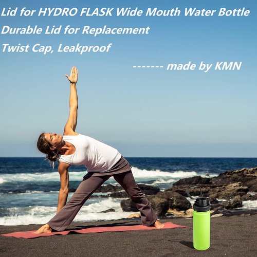 Lid for Hydro Flask Wide Mouth Sport Water Bottles, Spout Lid for Hydroflask 18 oz 32 oz 40 oz Wide Mouth Bottle Lid Replacement Cap (Black)
