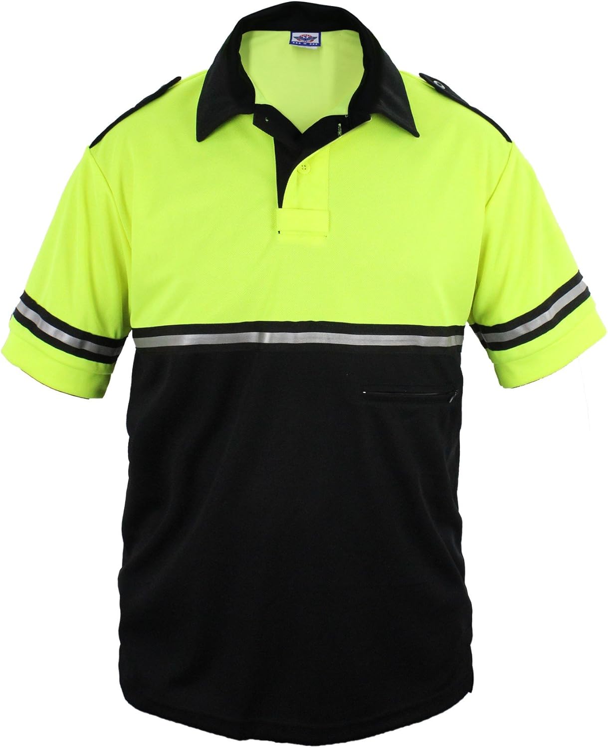 First Class Two Tone Bike Patrol Shirt with Reflective Stripes and Zipper Pocket