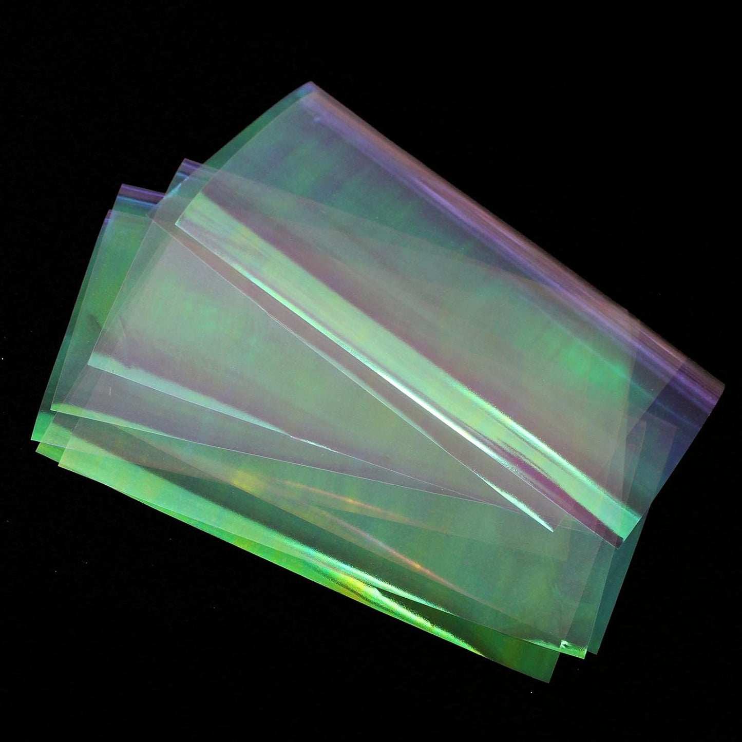 10 pcs 19X10cm Clear Fly Tying Rainbow Film Sabiki Rig Making Shrimp Flash Back Wings Scud Nymph Fly Tying Materials
