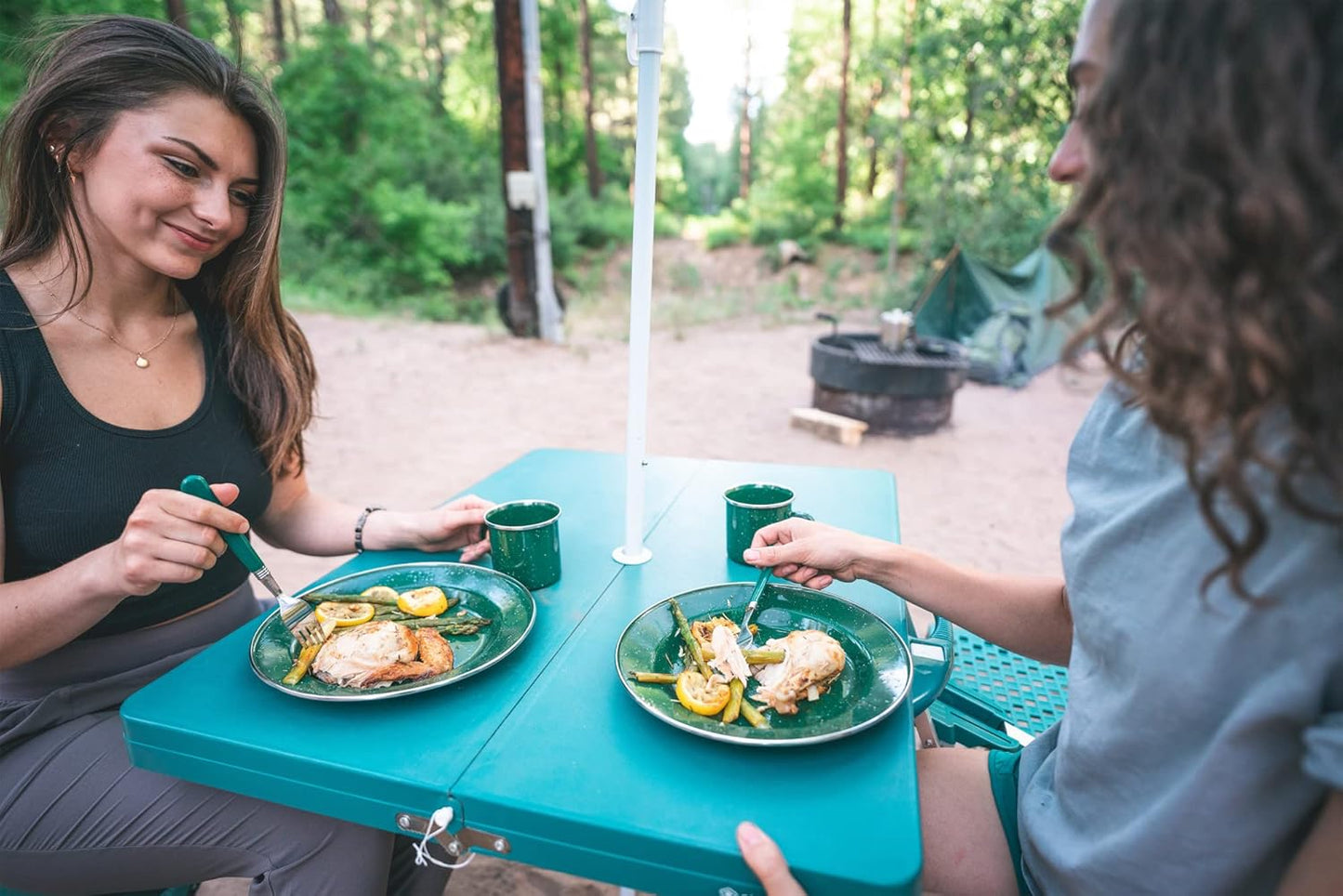 Stansport 24-Piece Enamel Camping Tableware Set