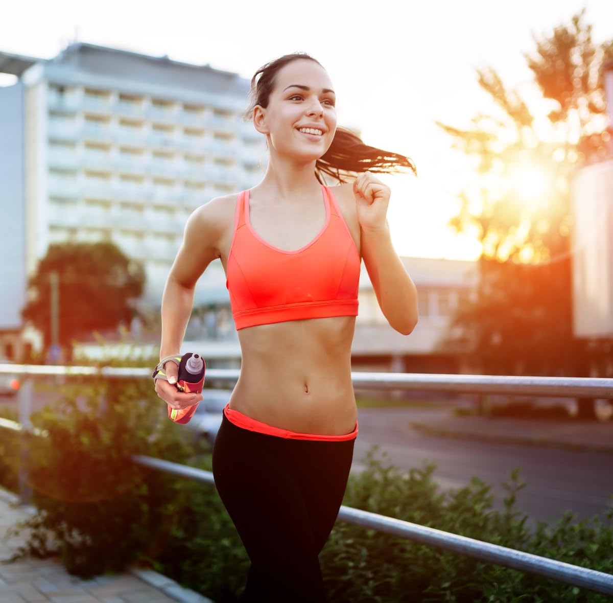 Geila Handheld Water Bottle for Running, 17 oz Grip Handheld Bottle with Hand Strap Hydration Pack, Sport Soft Flask