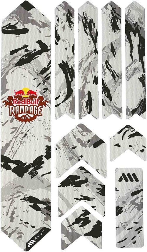 All Mountain Style Bike Frame Protector Extra - Universal Fit, 10-Piece Set for Down Tube, Chainstay, Cable Wear, High-Impact Honeycomb PVC