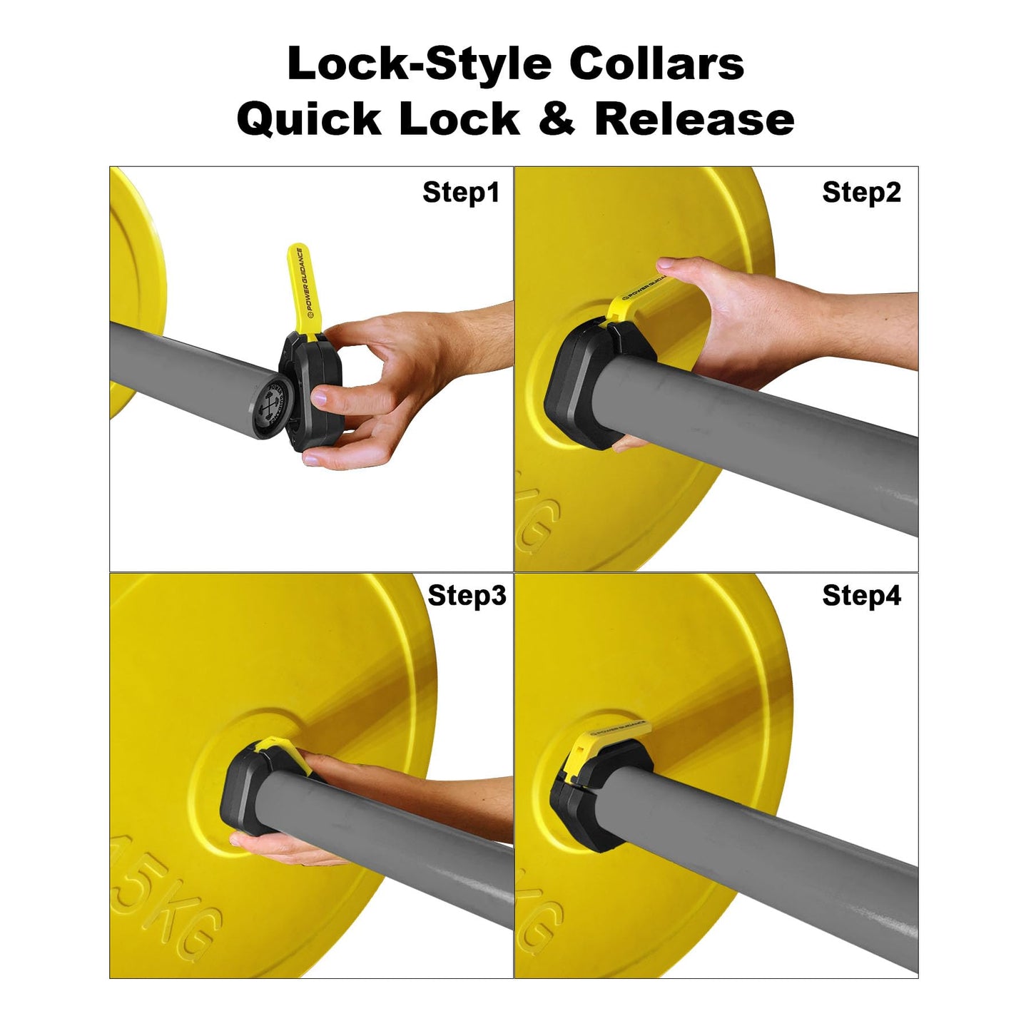 POWER GUIDANCE Barbell Collars Barbell Clips,2 inch Olympic Barbell Clamps,Non-Slip Weight Clamps Quick Release Barbell Collar for Workout Weightlifting, Gym equipment accessories