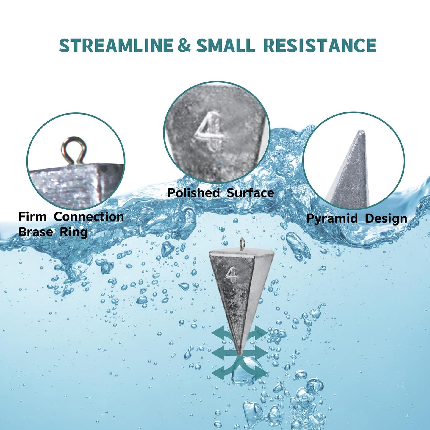 18PCS 4OZ Pyramid Fishing Weights Sinkers for Fishing, Pyramid Sinkers Fishing Weights Sinkers Saltwater for Saltwater Ocean Surf Bass Fishing Casting Gear Tackle