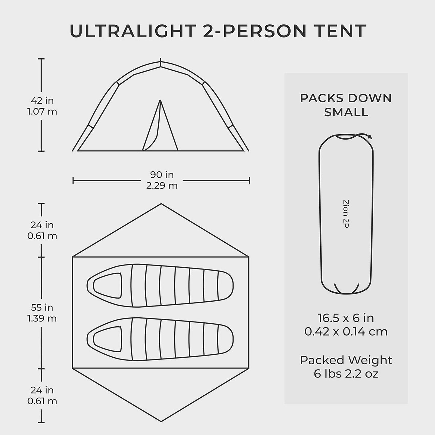 Hyke & Byke Zion Hiking & Backpacking Tent - 3 Season Ultralight, Waterproof Tent for Camping w/Rain Fly and Footprint - 1 Person - Orange
