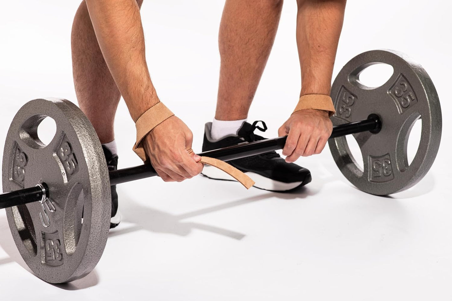 Grizzly Fitness 1.5" Premium Genuine Leather Lifting Wrist Straps for Men and Women | Sold in Pairs | One Size | Used by Pros to increase Grip Strength and Reduce Slipping | 1.5” Wide x 20.5" Long
