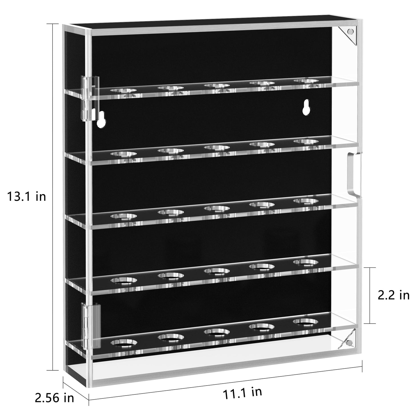 HBlife Acrylic Golf Ball Display Case Wall Mounted Cabinet Holder, Mirrored UV-Protection Clear Golf Ball Rack Holds 30 Balls with Magnetic Door Shadow Box for Collector Memorabilia Autograph Balls