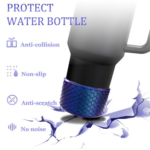 CEDIDJAC Silicone Boot for Stanley Cup 20-40 Oz,for Hydroflask Boot 12-24 Oz,for IceFlow 20-30 Oz,for Owala Tumbler 40 oz,Bottom Protector for Stanley Boot for Stanley Cup Accessories (Navy Purple)