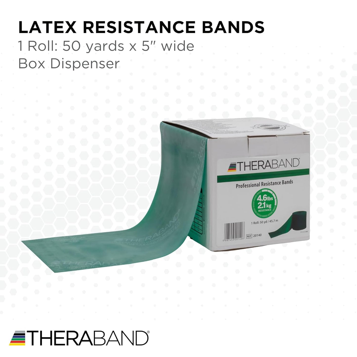 THERABAND Resistance Band, Green, Heavy, 50-Yard Roll, Latex Elastic Band for Exercise, Stretching, Physical Therapy, Yoga, Pilates, Home Workouts, Cut-to-Length, Color-Coded Levels