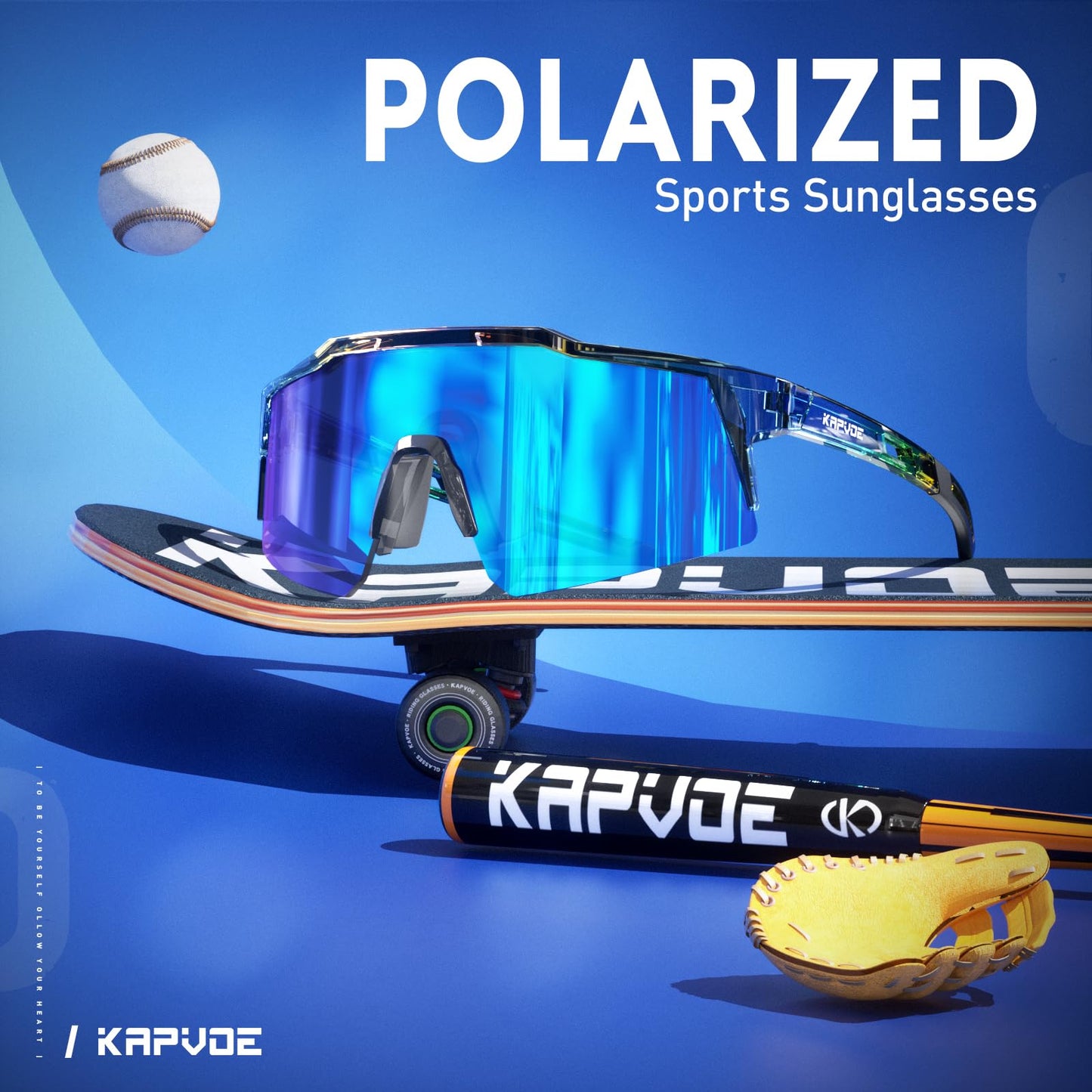 KAPVOE Youth Baseball Glasses Polarized Sports Sunglasses for Boys Girls 6-14 Years Old Softball Running Soccer UV400 Protection TR90 Frames
