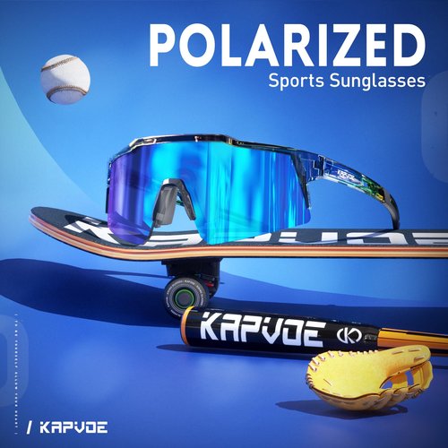 KAPVOE Youth Baseball Glasses Polarized Sports Sunglasses for Boys Girls 6-14 Years Old Softball Running Soccer UV400 Protection TR90 Frames