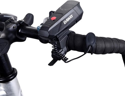 DAWAY A14 110dB Electric Bike Horn - 5 Sound Modes, Loud Bicycle Handlebar Alarm Bell with Free Screwdriver, Ideal Gift for Kids & Adults - Safe & Easy Cycling Alert