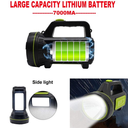 HAASHADA LED Searchlights Handheld Lantern, 13000LM 2 Modes USB Rechargeable LED Flashlights, High Power Outdoors Camping Hunting Lamp, Portable Spotlight Work Light for Indoor Outdoor Emergency