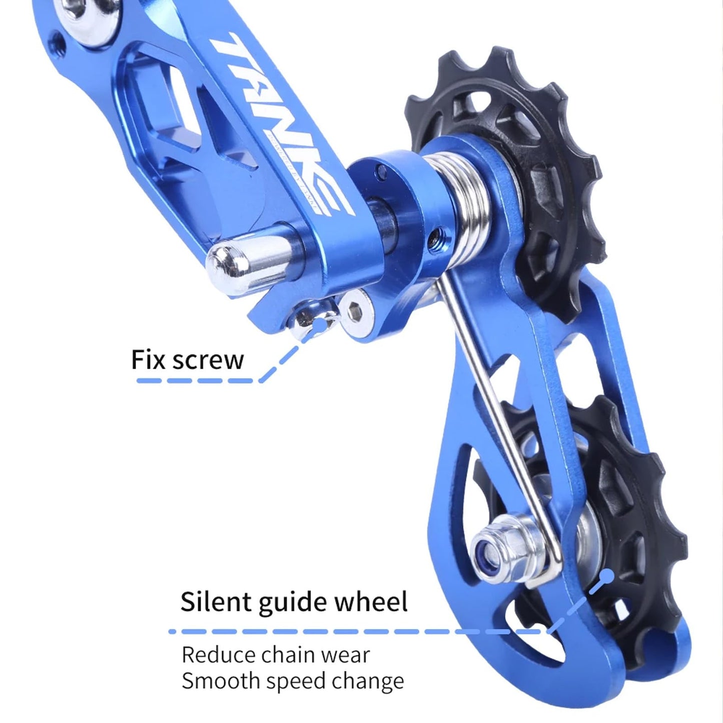 JFOYH Single Speed Chain Tensioner with Multi-segment Tension Adjustment and Double Spring Chain Guide, Ultra-Smooth Mountain Bike Chain Tensioner - Noiseless Performance, Easy Installation