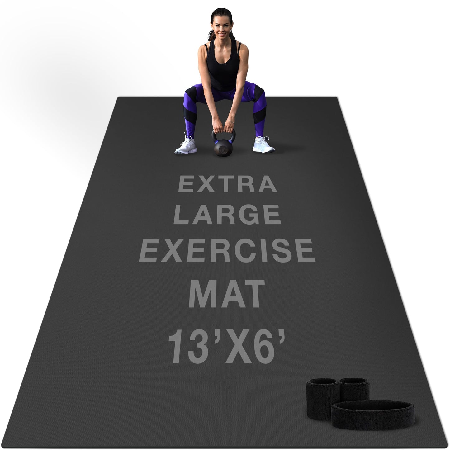 13'x6' Non Slip Extra Large Exercise Mat XL Mats For Home Workout Cardio Fitness Home Gym Mat Non-Toxic Thick Exercise Floor Mats
