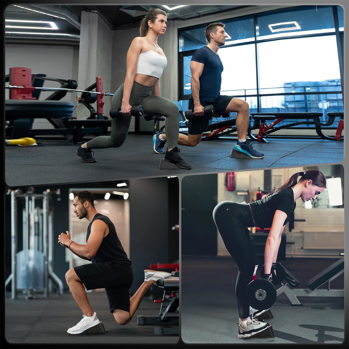 Squat Wedge Elevated Squats Block: Portable Knees Over Toes Ergonomic Equipment Calf Raise Exercise Platform for Full Range of Motion Improve Strength Stability and Mobility