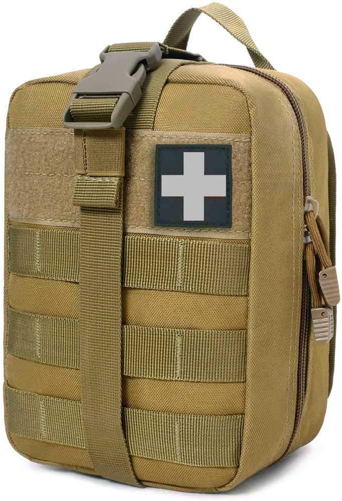 1000D Molle Ifak Pouch Rip Away, Tactical Tear Away Medical Pouch Empty, Military First Aid Pouch Bag Only for Camping Hiking Travel