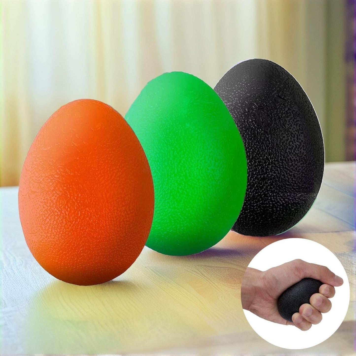 The Friendly Swede Stress Balls for Adults - 3 Squeeze Balls for Hand Therapy, Stress Relief & Strength; 3 Resistance Levels