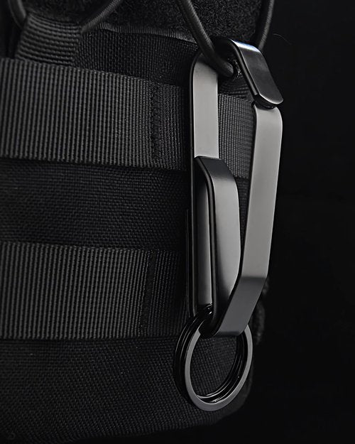 Duty Belt Key Holder, 2 Pcs Tactical Stealth Duty Key Ring Holder with 4 Detachable Keyring (2.25-Inch Max) and 4 D-Ring Hooks for Police Handcuff Fire agencies
