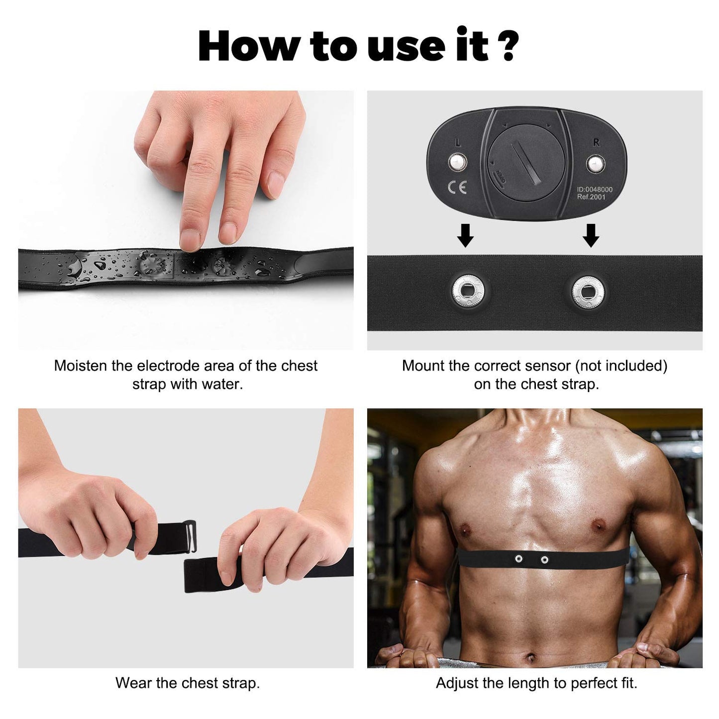 COOSPO Heart Rate Monitor Replacement Chest Strap,Replacement Heart Rate Monitor Soft Strap Compatible with Wahoo Tickr/Polar H7/Garmin HRM-Dual/moofit/XOSS/Power Labs/COOSPO