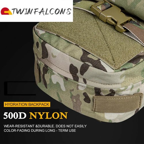 Tactical MOLLE Hydration Pack for 2L Hydration Water Bladder 500D Lightweight Nylon Hydration Pack for Hiking Running Biking and Climbing