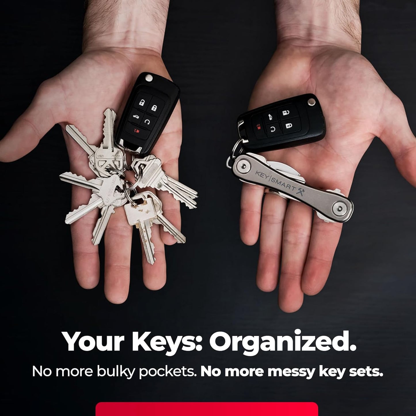 KeySmart Rugged - Multitool Key Holder for Keychain w/Bottle Opener and Pocket Clip, Key Organizer for Key Chain, EDC Keychains, Key Ring for Car Fobs Key Chains, Expandable (Up to 14 Keys, Blue)