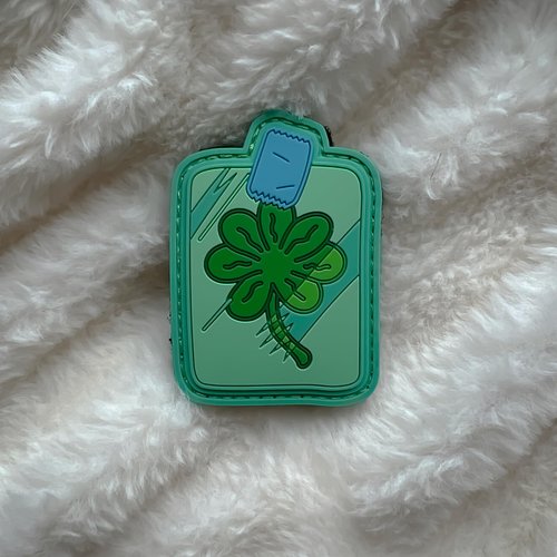 Lucky Seven Leaf Clover PVC Morale Patch | Hook & Loop Backing
