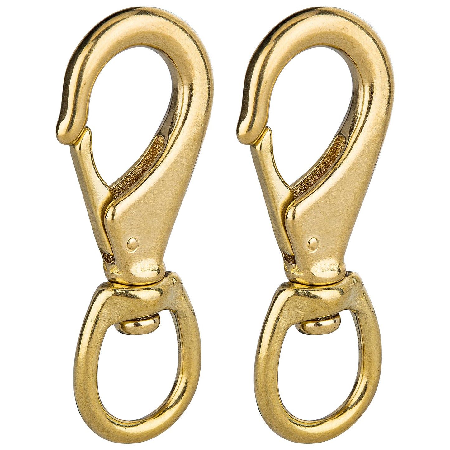 Faneta 4 inch Brass Swivel Snap Hooks Heavy Duty 3/4 inch Swivel Eye - Solid Brass Scuba Diving Clips #2 - Seadog Line, Anchor Lines, Bags, Belting, Leashes, Straps, Luggage, Leathercarft (Pack of 2)