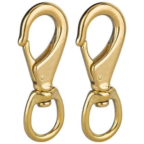 Faneta 4 inch Brass Swivel Snap Hooks Heavy Duty 3/4 inch Swivel Eye - Solid Brass Scuba Diving Clips #2 - Seadog Line, Anchor Lines, Bags, Belting, Leashes, Straps, Luggage, Leathercarft (Pack of 2)