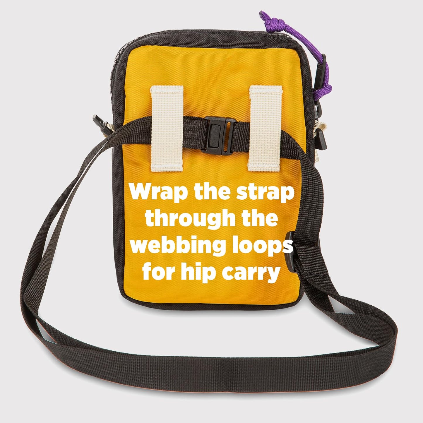 Topo Designs Mini Shoulder Bag - Over the Shoulder Bag for Daily Carry Essentials, Fanny Pack Carry Option, Bike Light Attachment Loop, Designed in Sunny Colorado (Clay/Khaki)
